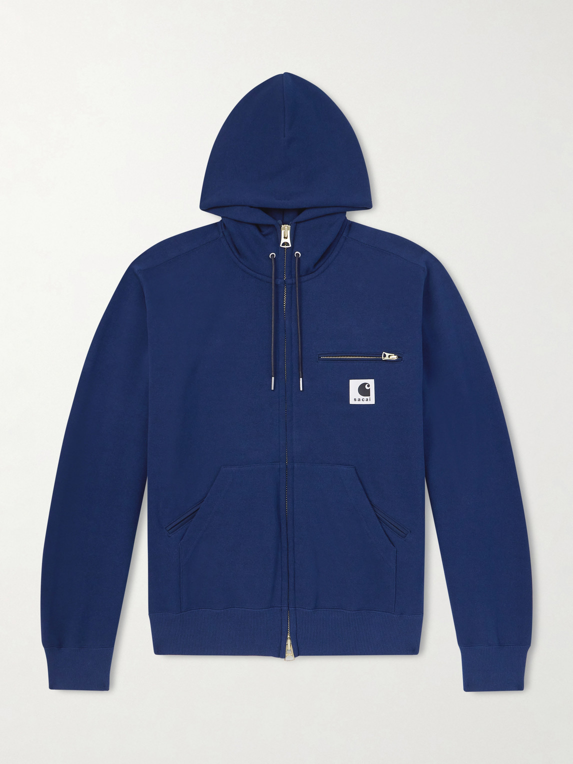 Sacai Carhartt WIP Logo-Appliquéd Cotton-Jersey Zip-Up Hoodie - Men