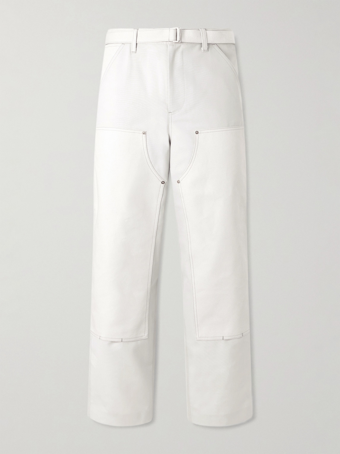Sacai Carhartt WIP Duck Wide-Leg Belted Grain de Poudre and Cotton-Canvas Trousers - Men