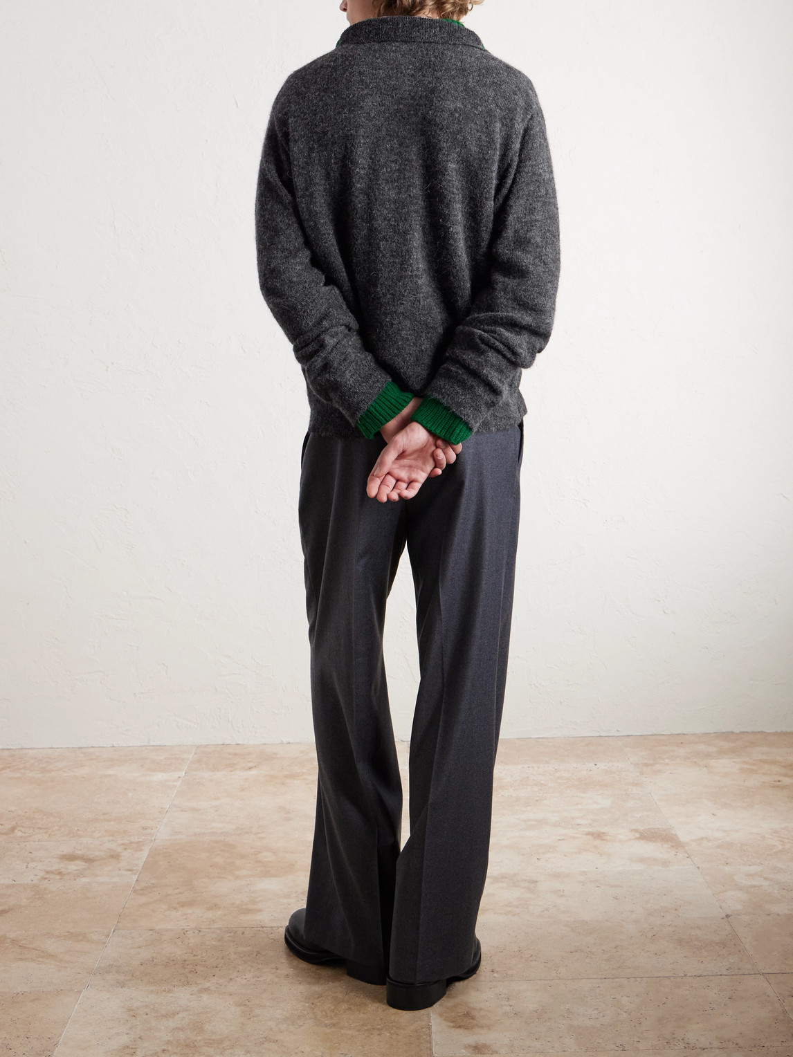 Our Legacy Alpaca-blend Evening Polo Cardigan In Black