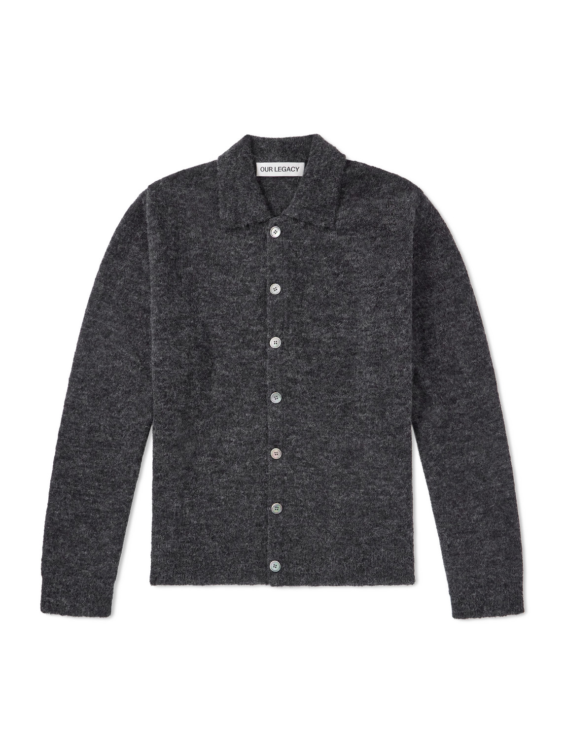 Our Legacy Alpaca-blend Evening Polo Cardigan In Black