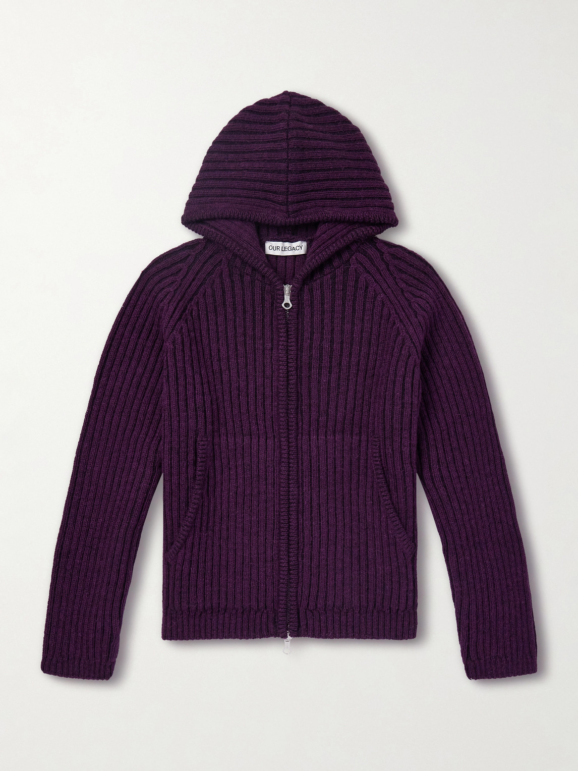 Our Legacy Cropped Ribbed Wool Zip-Up Hoodie - Men