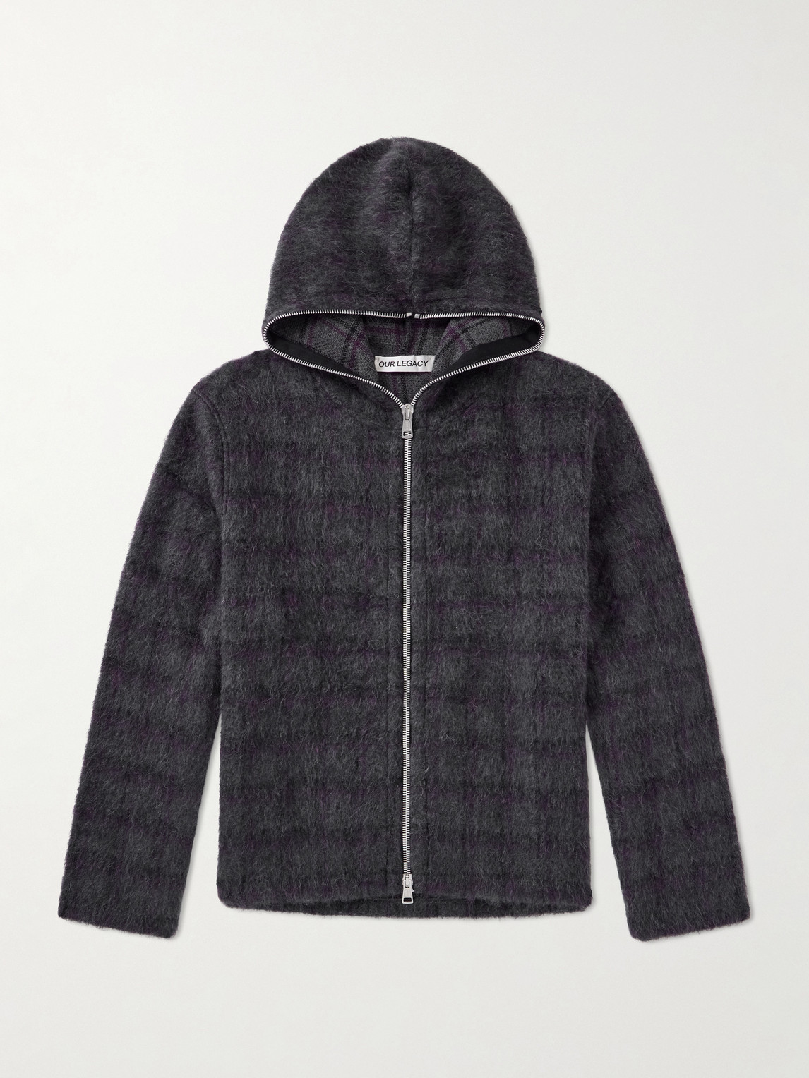 Our Legacy Checked Brushed Wool-Blend Zip-Up Hoodie - Men