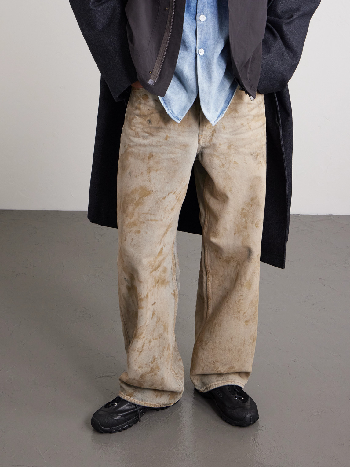 Our Legacy Gabe Leather-Trimmed Suede Sneakers EU 45