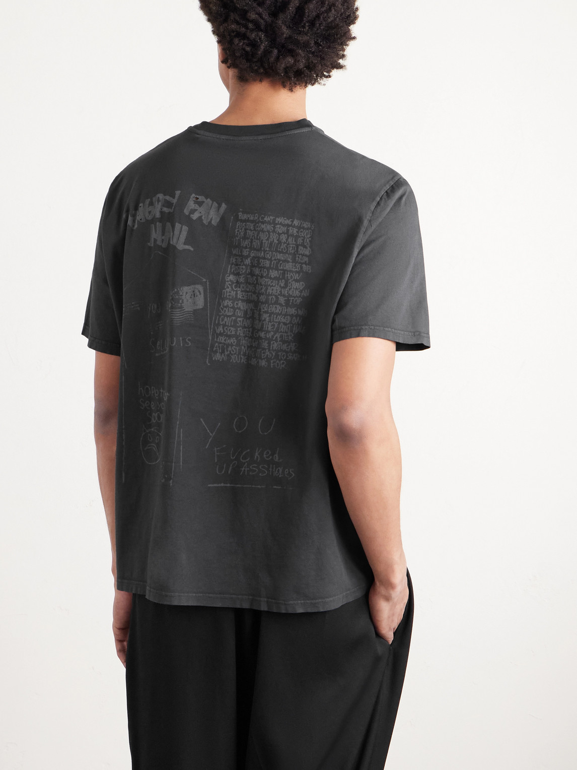 Our Legacy Men S Box T-shirt Angry Fan Mail Print In Gray