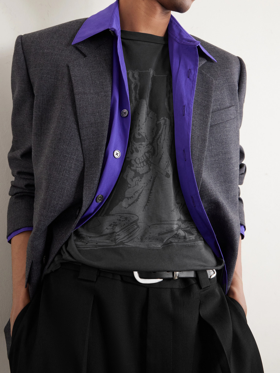 Our Legacy Men S Box T-shirt Angry Fan Mail Print In Gray