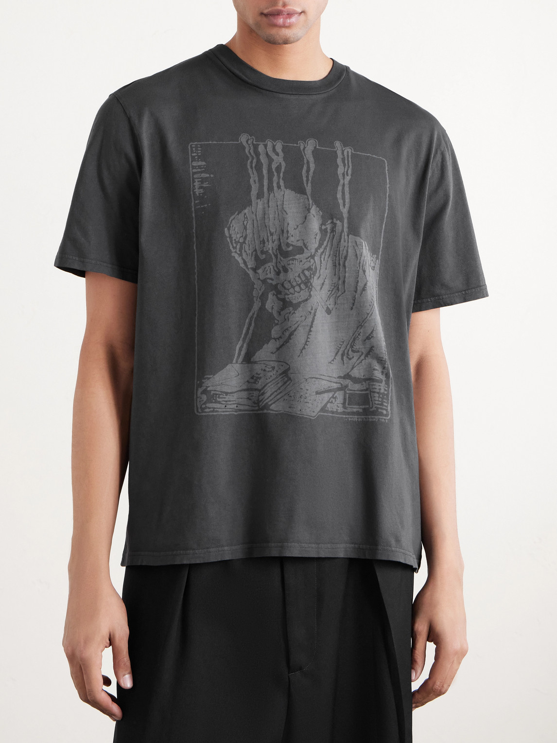 Our Legacy Men S Box T-shirt Angry Fan Mail Print In Gray