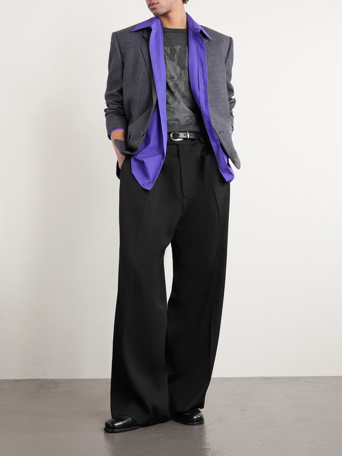 Our Legacy Men S Box T-shirt Angry Fan Mail Print In Gray