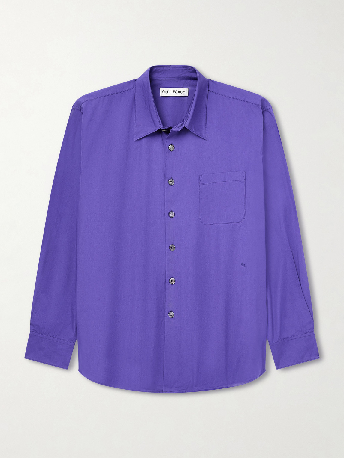 Our Legacy Above Logo-Embroidered Cotton-Poplin Shirt IT 46