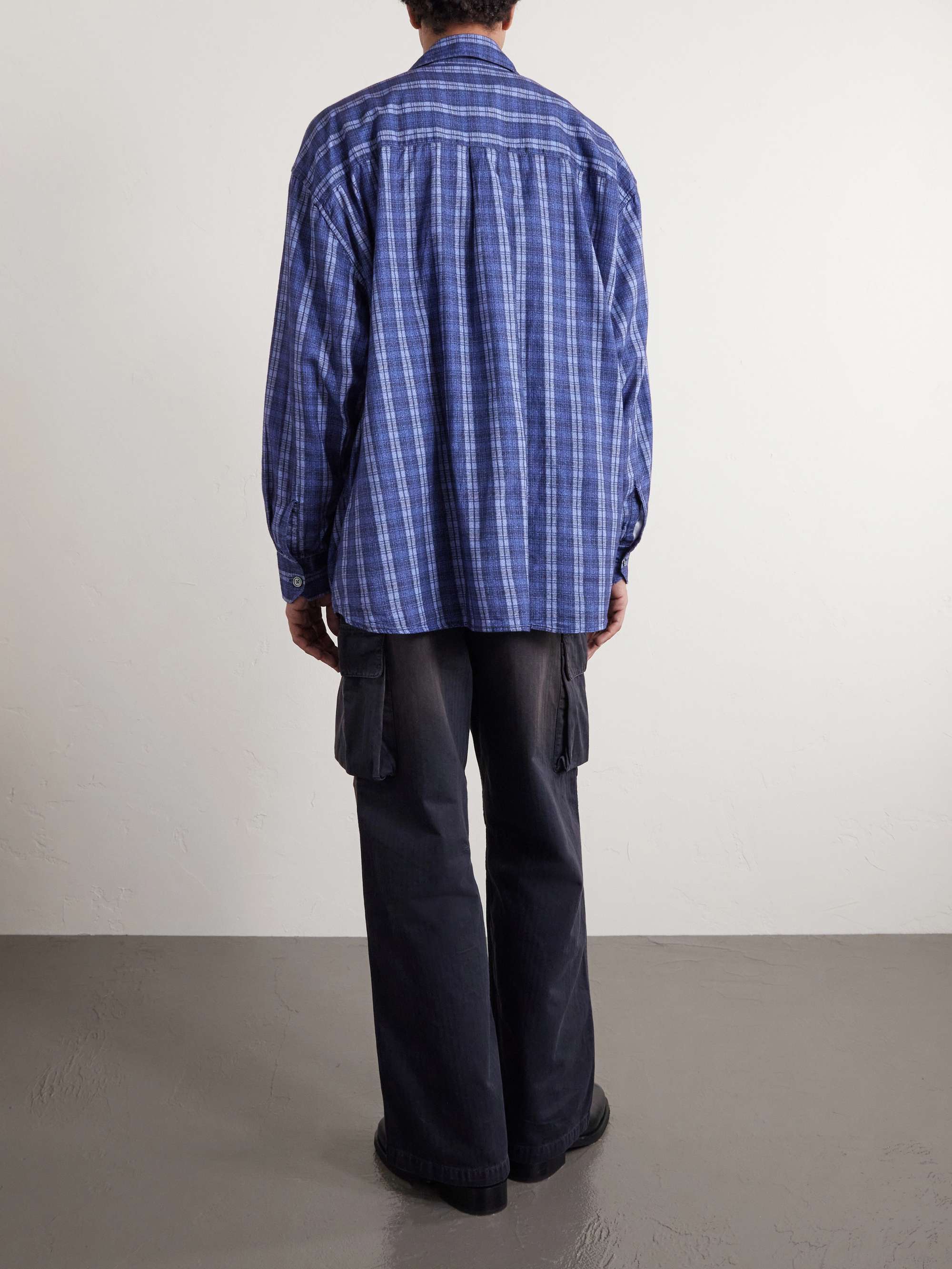 OUR LEGACY Borrowed Oversized Checked Cotton-Flannel Shirt for Men