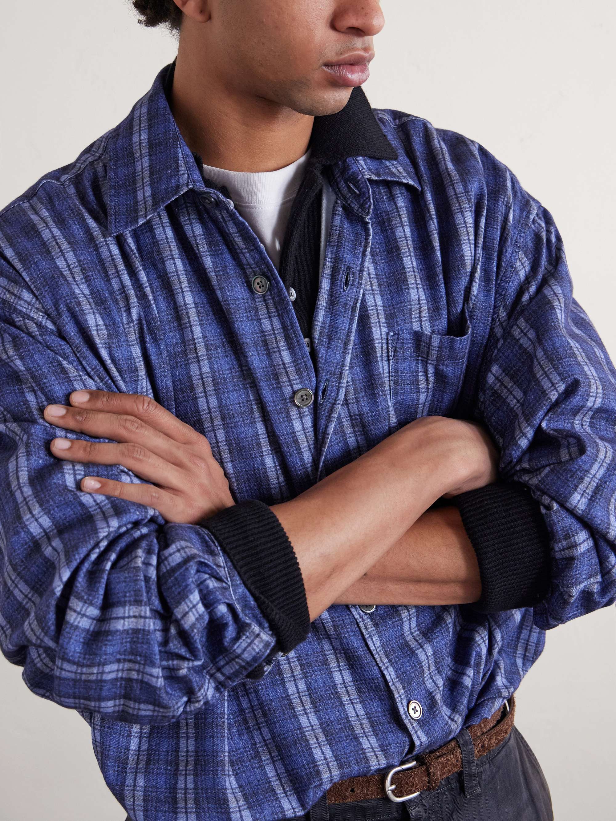 OUR LEGACY Borrowed Oversized Checked Cotton-Flannel Shirt for Men