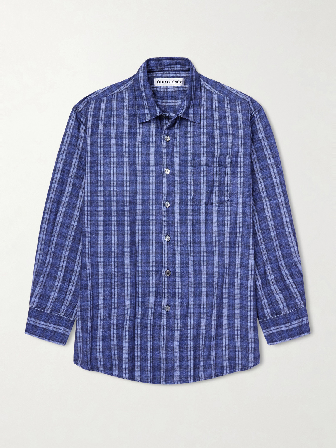 Our Legacy Borrowed Oversized Checked Cotton-Flannel Shirt IT 50