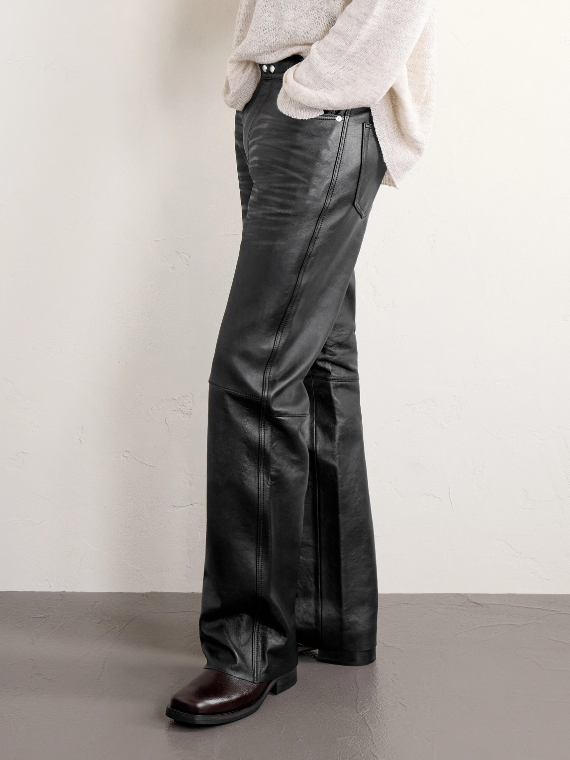 Carlson Straight-Leg Leather Trousers
