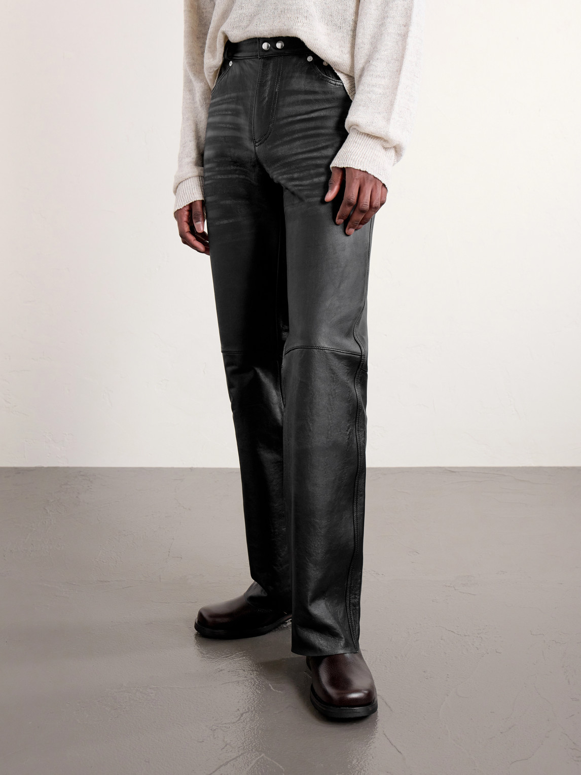 Carlson Straight-Leg Leather Trousers