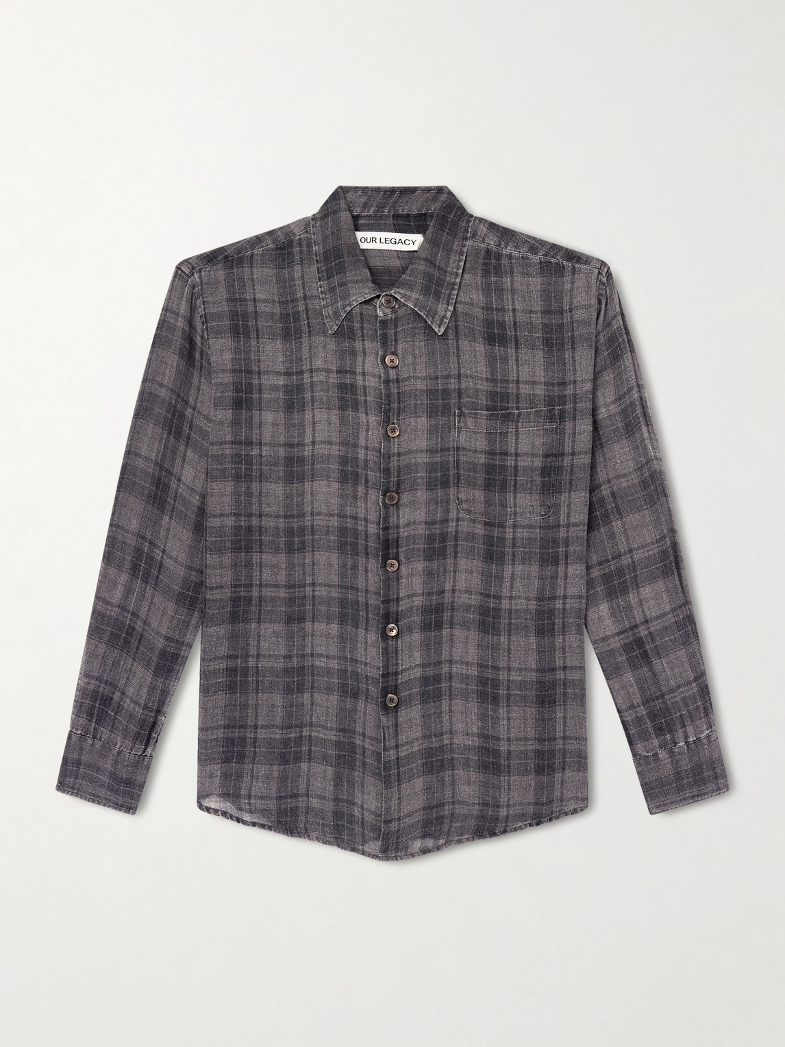 Our Legacy Above Checked Linen Shirt IT 50