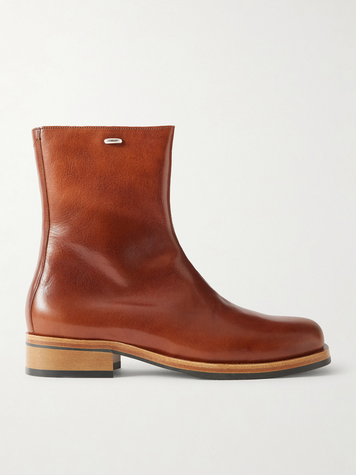 Our Legacy Camion Glossed-leather Boots In Brown