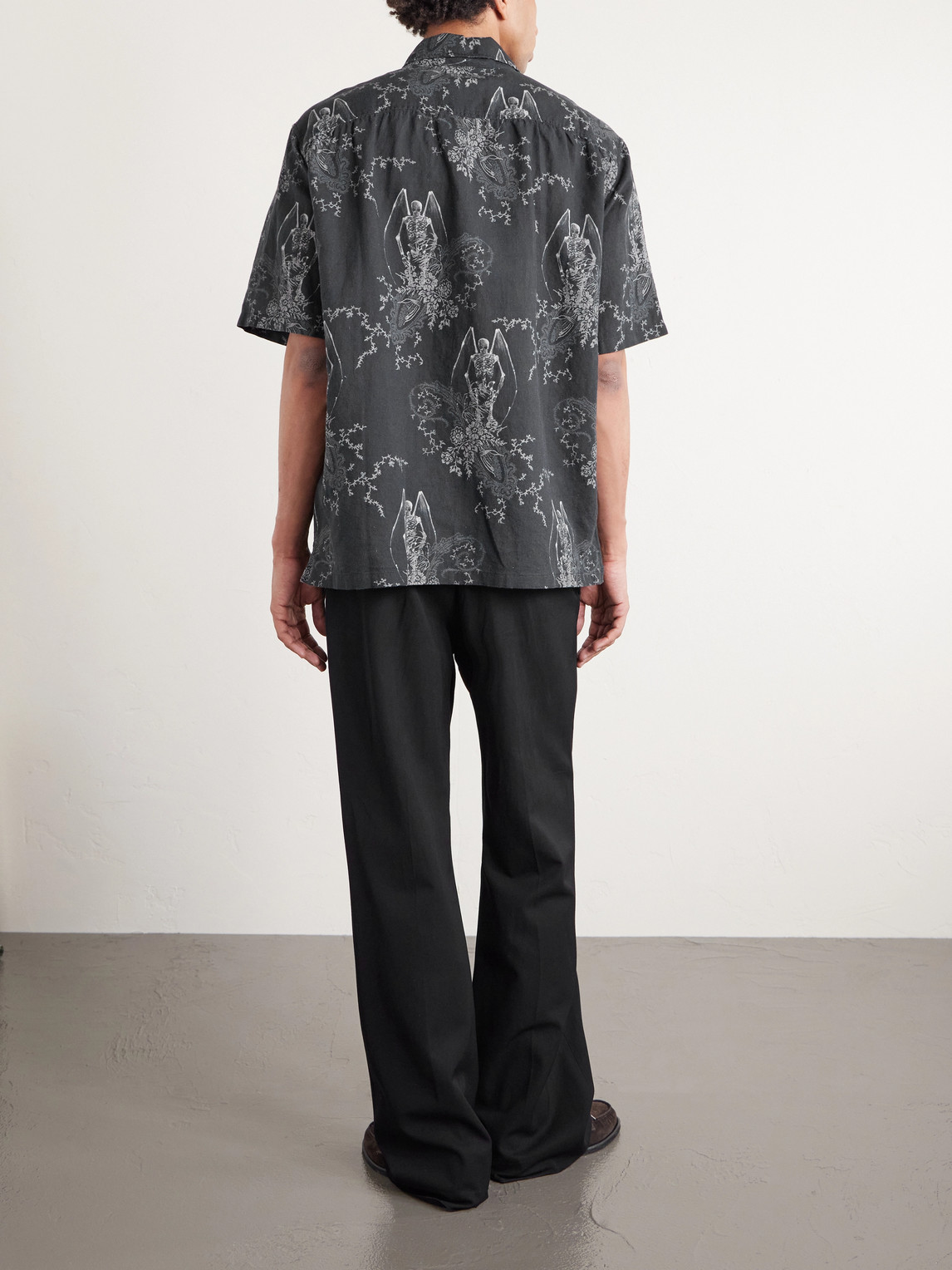 Our Legacy Mens Death Paisley Print Graphic-print Short-sleeve Cotton And Linen Shirt In Multi