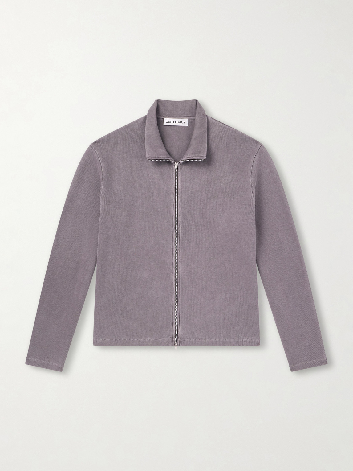 Our Legacy Shrunken Ribbed Organic Cotton-Jersey Zip-Up Sweater IT 48