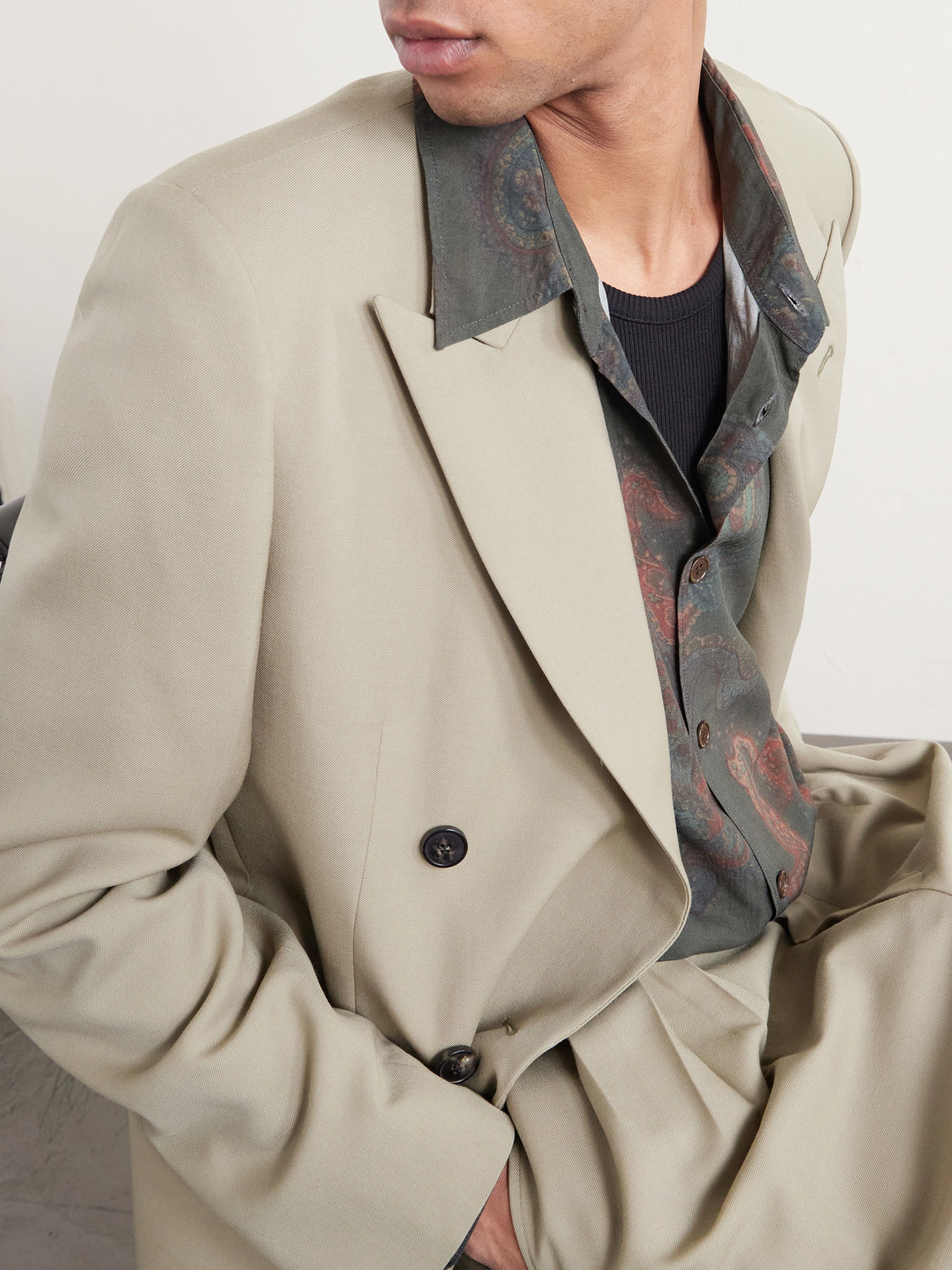 Our Legacy Casual Long Sleeve Shirt Paisley Pattern In Green