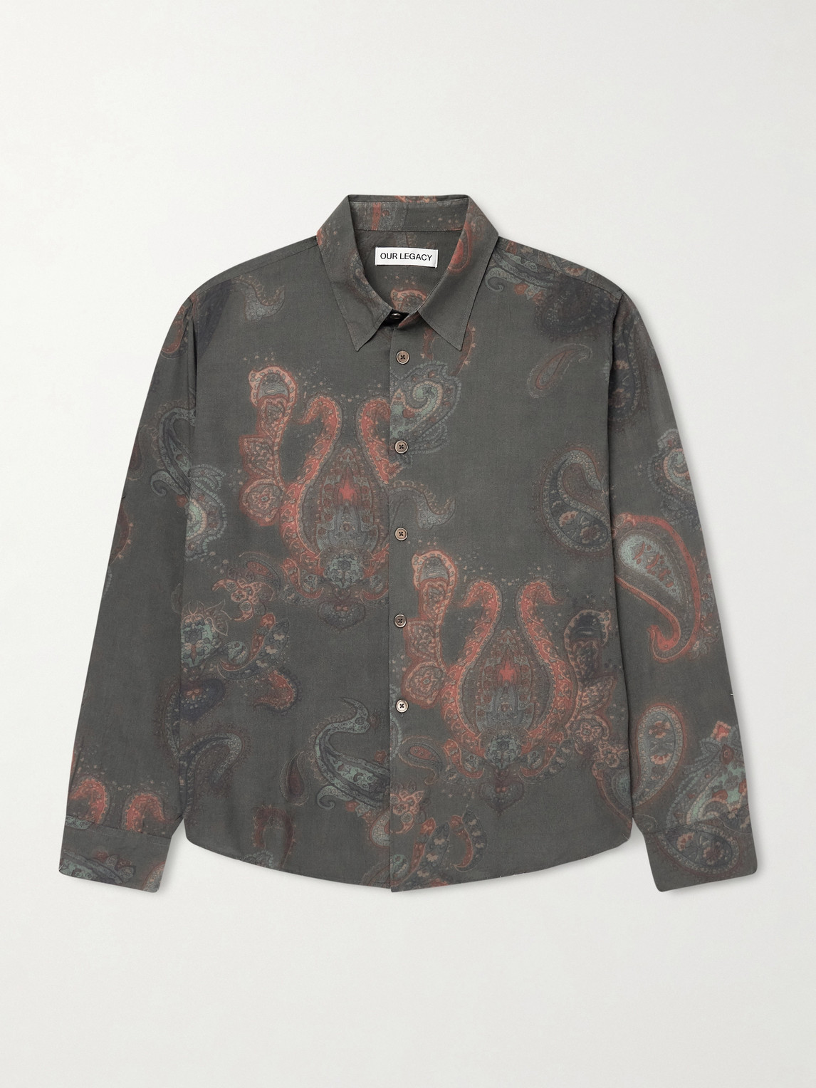Our Legacy Casual Long Sleeve Shirt Paisley Pattern In Green