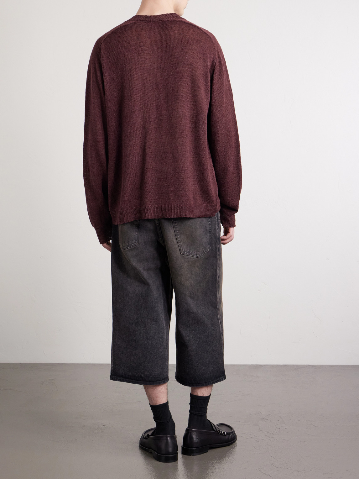  Our Legacy - Rue Linen And Cotton-blend Sweater - Men - Burgundy - It 48 