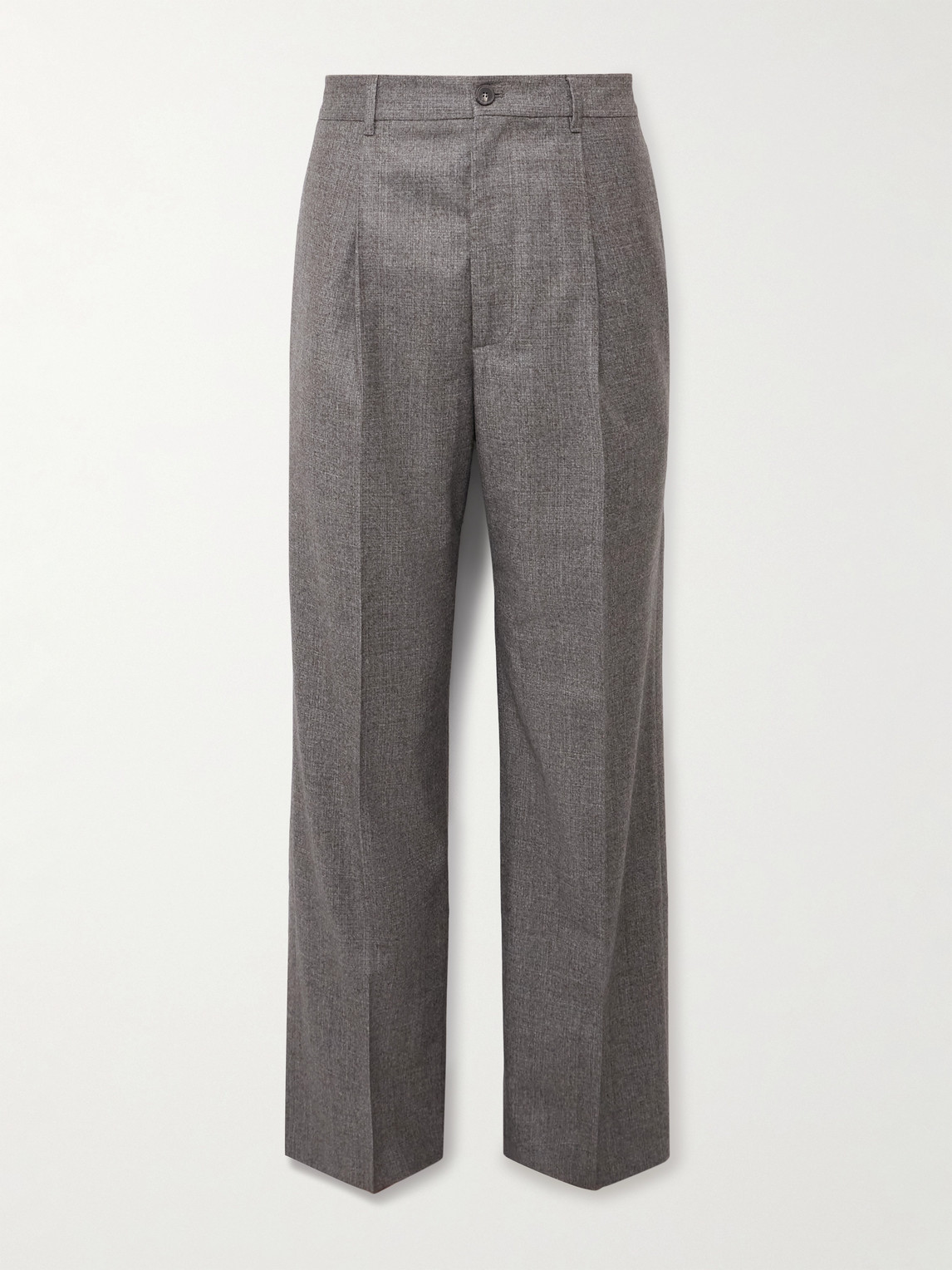 Frame Wide-Leg Pleated Virgin Wool-Flannel Suit Trousers - Men