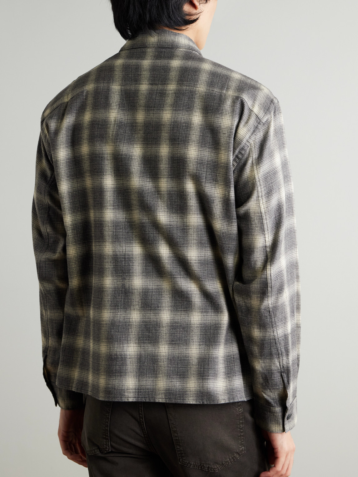  Frame - Checked Brushed-cotton Shirt - Men - Gray - S 