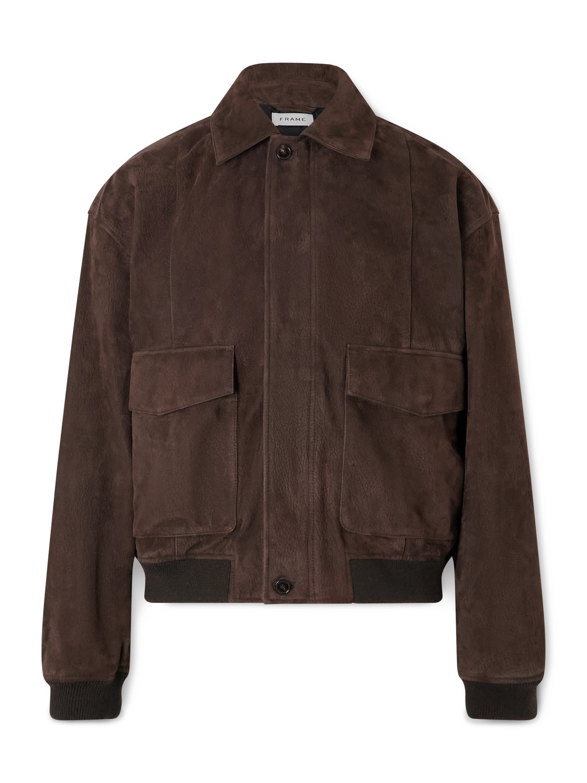 Frame Retro Suede Blouson Jacket In Brown