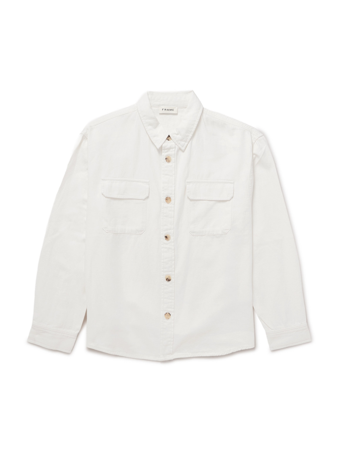 Frame Cotton-twill Overshirt In White