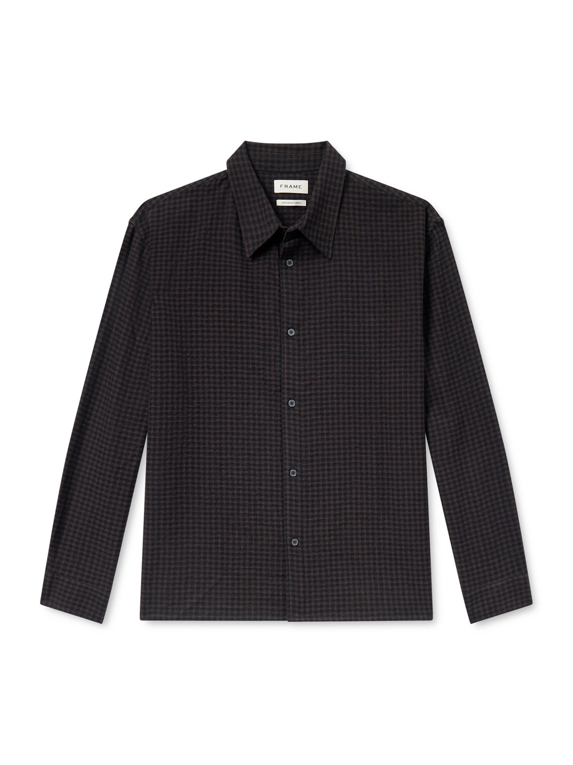 Frame Checked Cotton And Wool-blend Shirt In Black