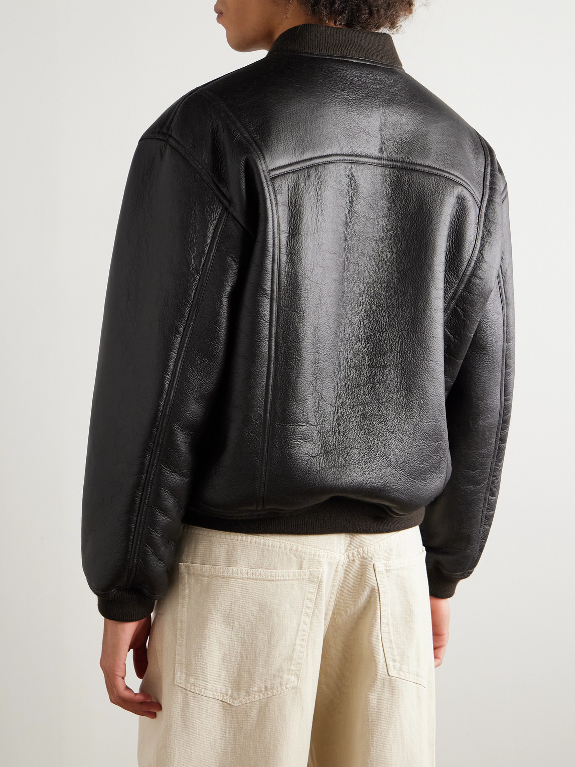 Frame Genuine Shearling Lined Bomber Jacket In Brown