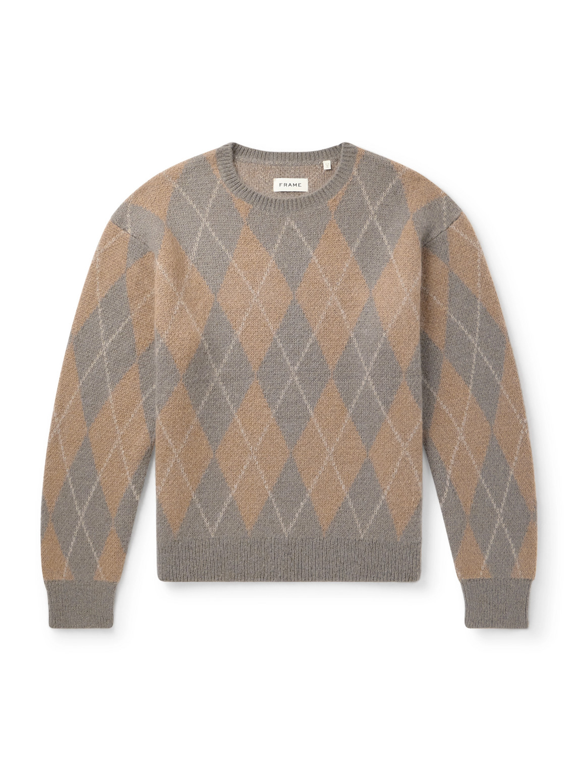 Frame Argyle Knitted Sweater In Brown
