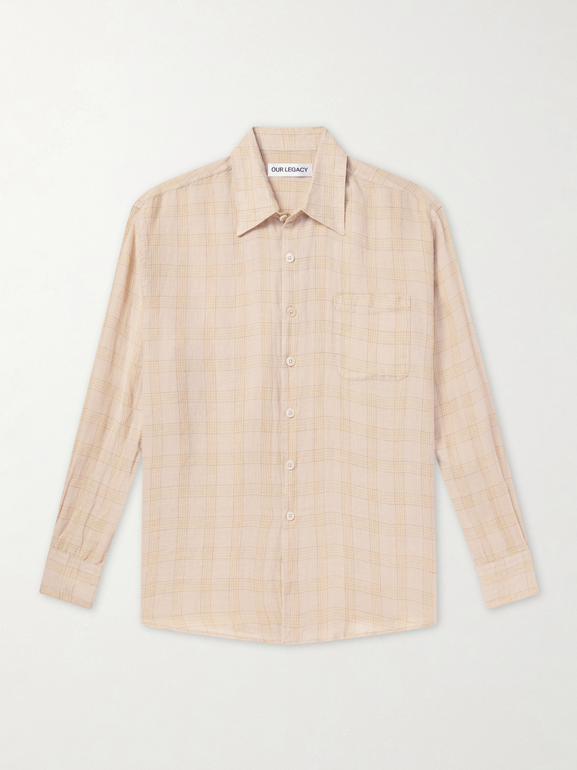 Our Legacy Above Checked Linen-Gauze Shirt IT 46