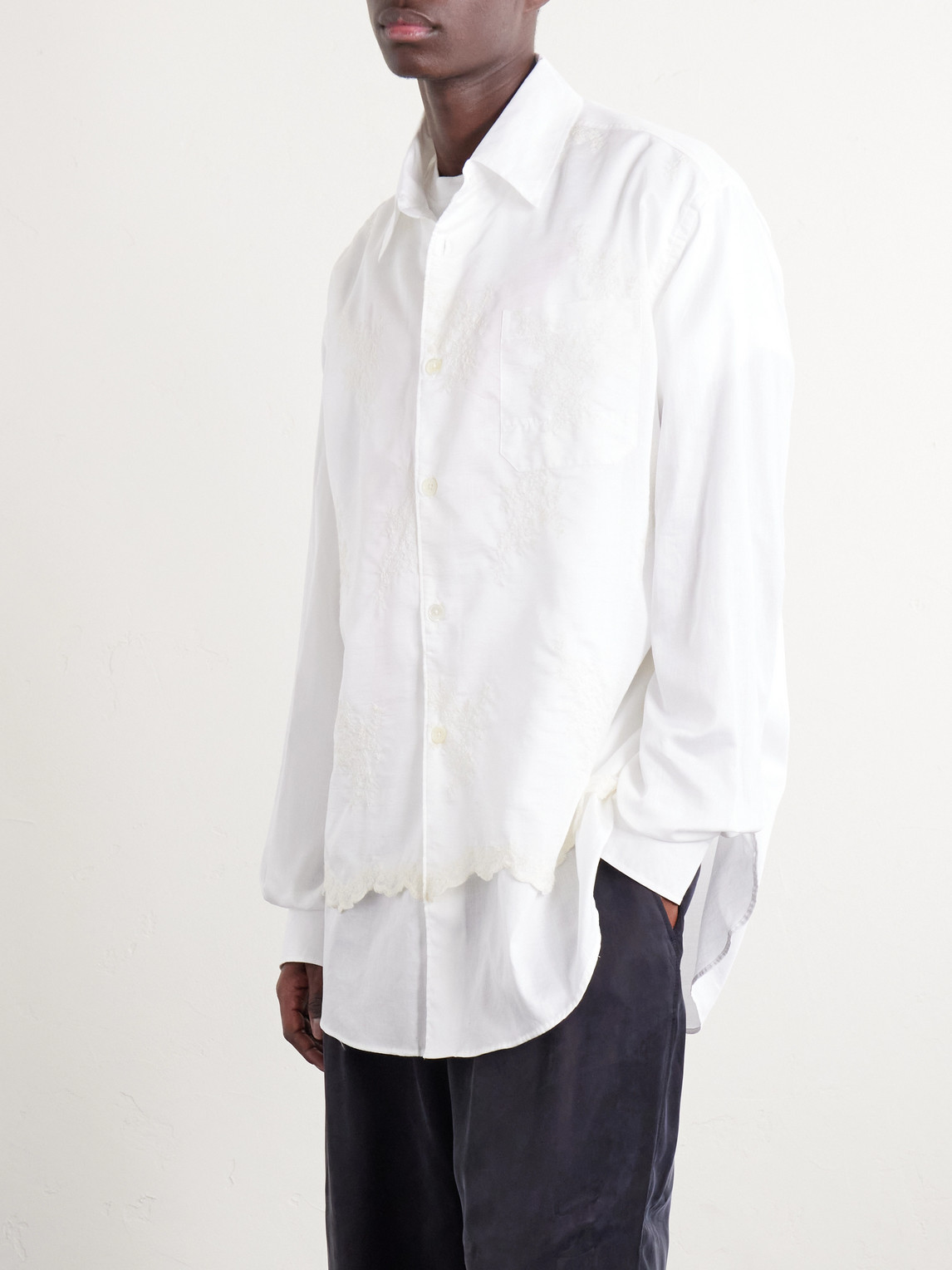 Vast Layered Embroidered Cotton-Poplin Shirt