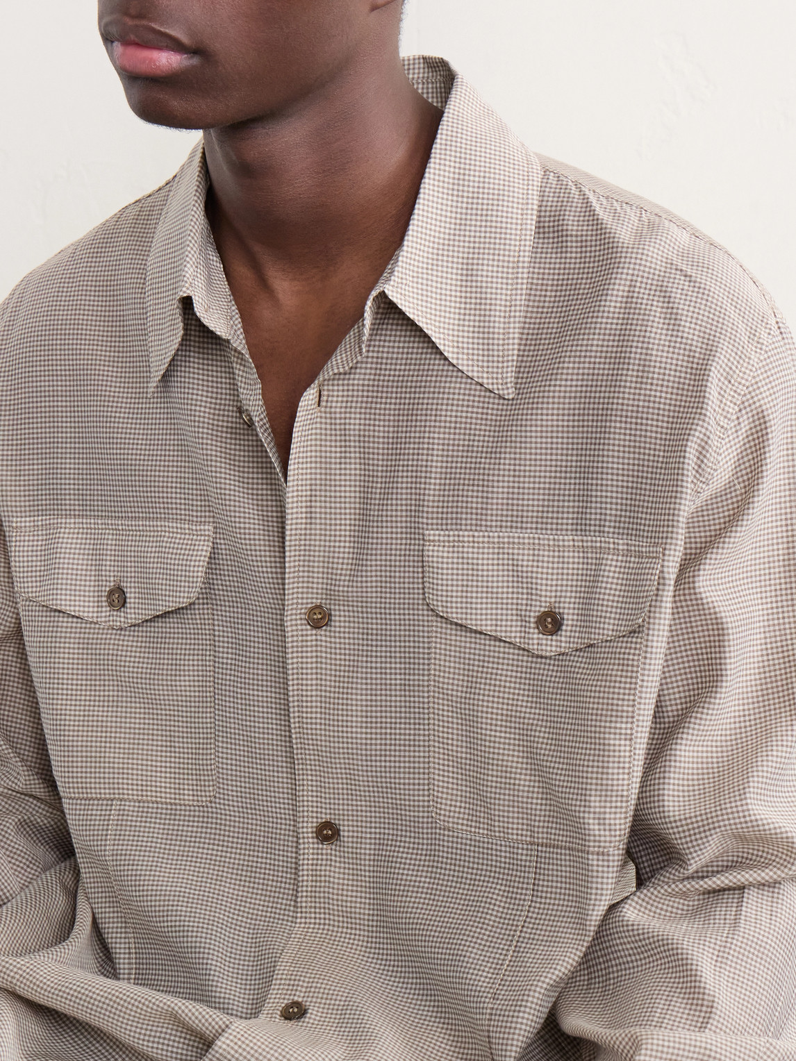 Plough Checked Cotton And Silk-Blend Shirt