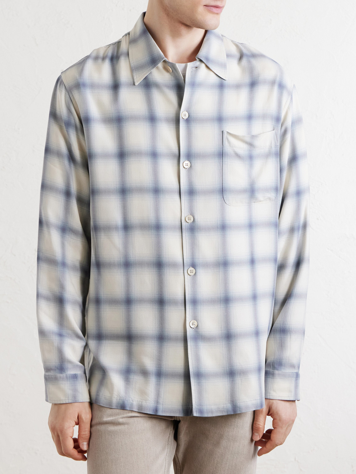 Our Legacy Off-white Drift Shirt In Blue