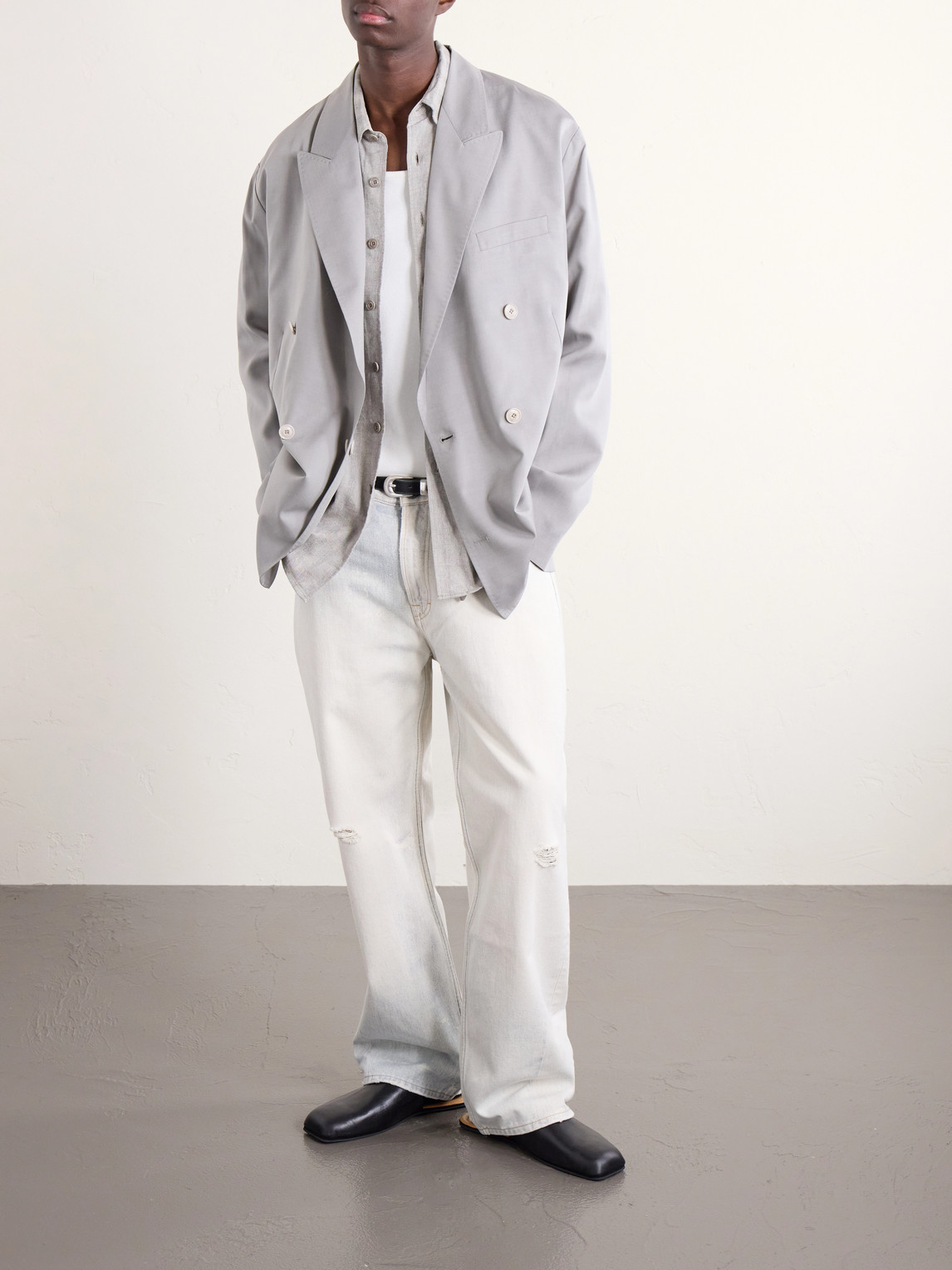 Halt Double-Breasted Lyocell Blazer