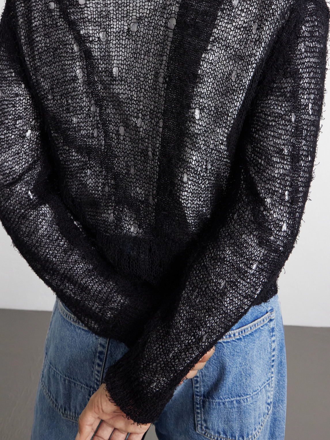 Academy Open-Knit Linen-Blend Cardigan