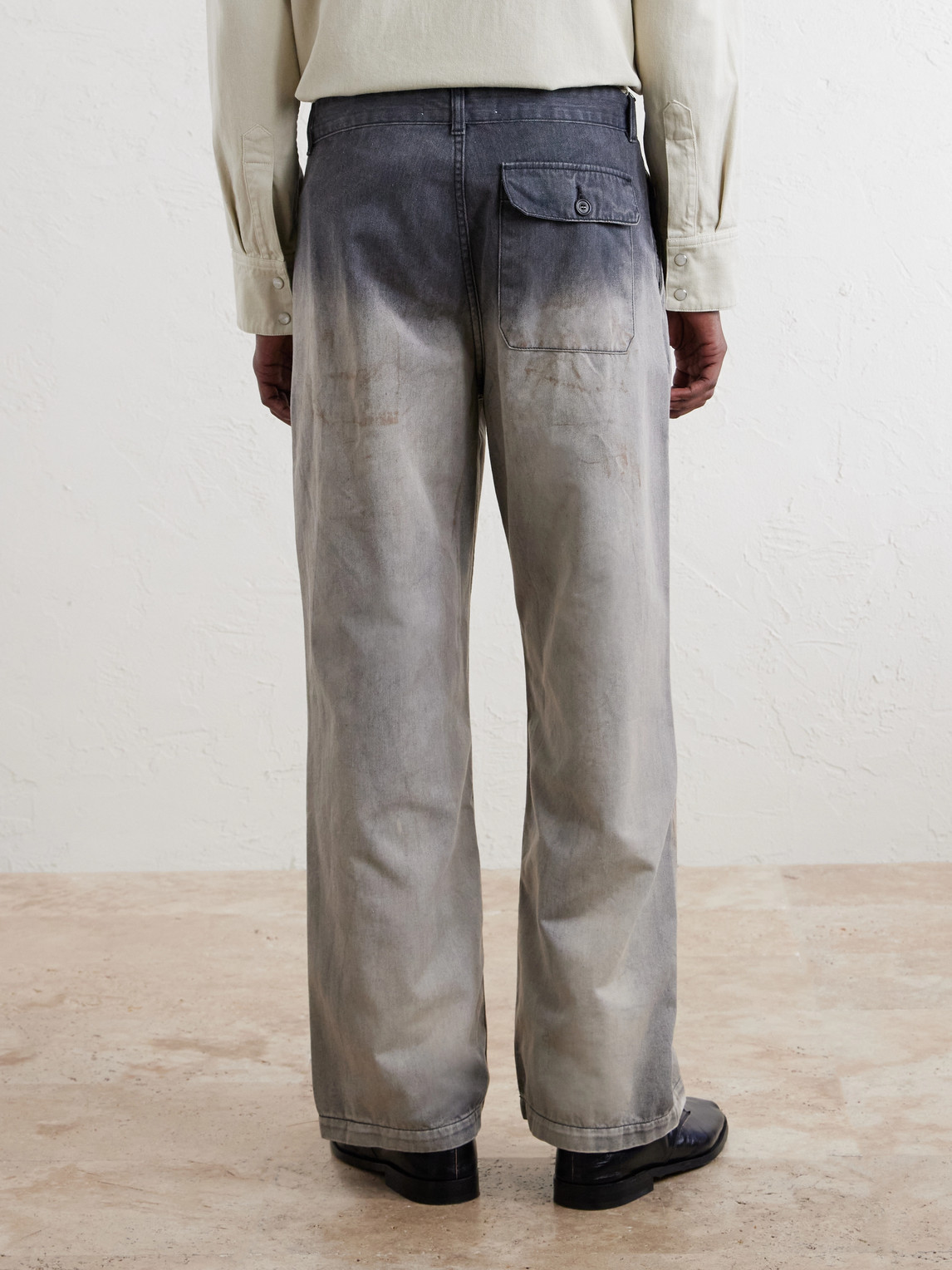Rig Wide-Leg Paint-Splattered Jeans