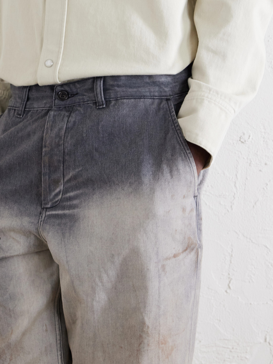 Rig Wide-Leg Paint-Splattered Jeans