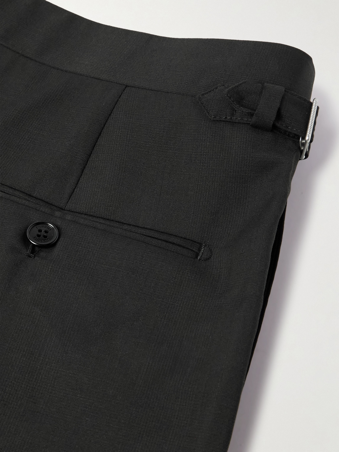 Dunhill Prince Of Wales Check Straight-leg Wool Trousers In Black