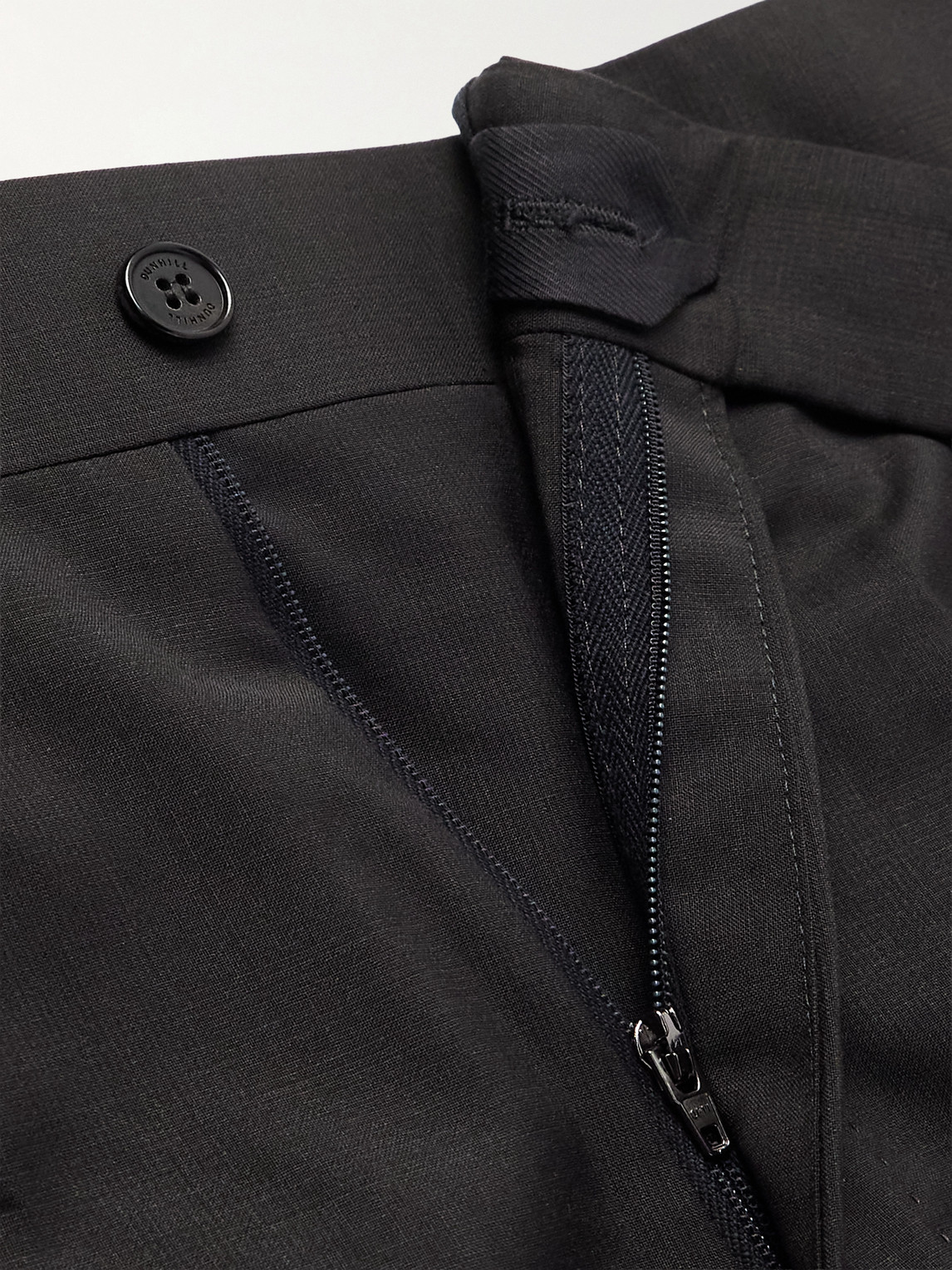 Dunhill Prince Of Wales Check Straight-leg Wool Trousers In Black