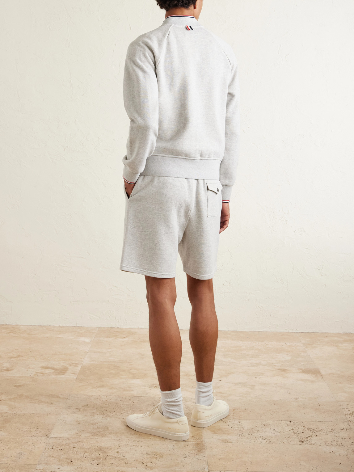 Thom Browne Structured Grey Jacket With Classic Silhouette In Neutral