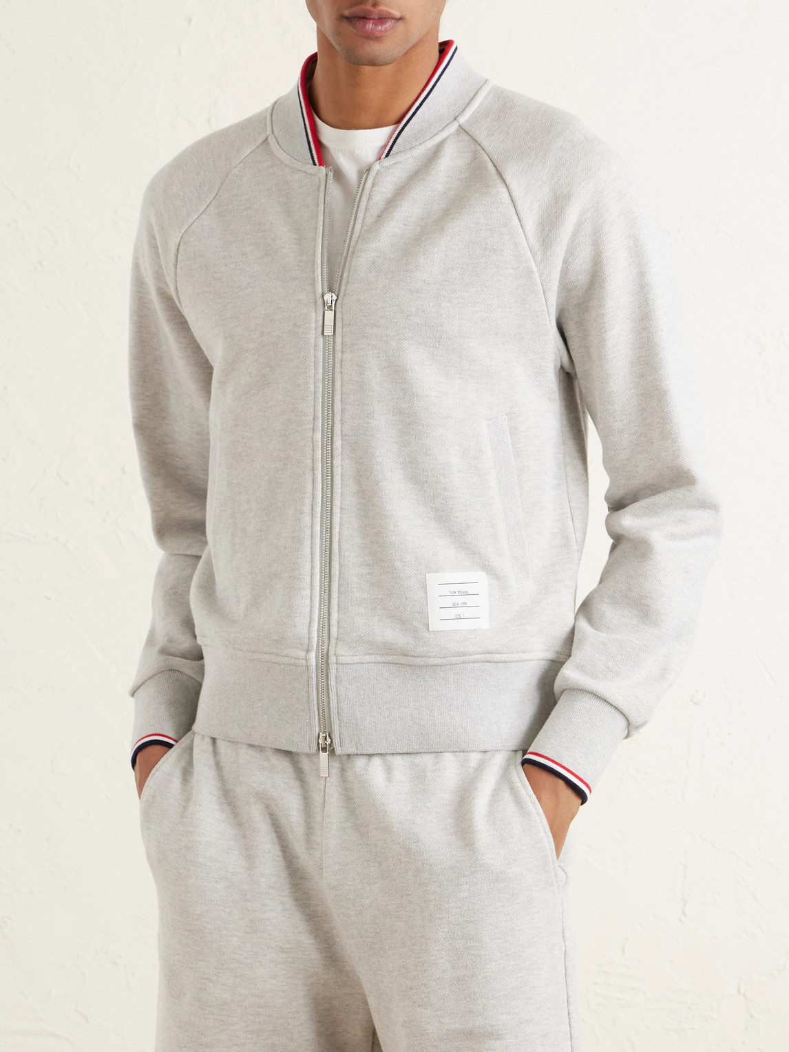 Thom Browne Structured Grey Jacket With Classic Silhouette In Neutral