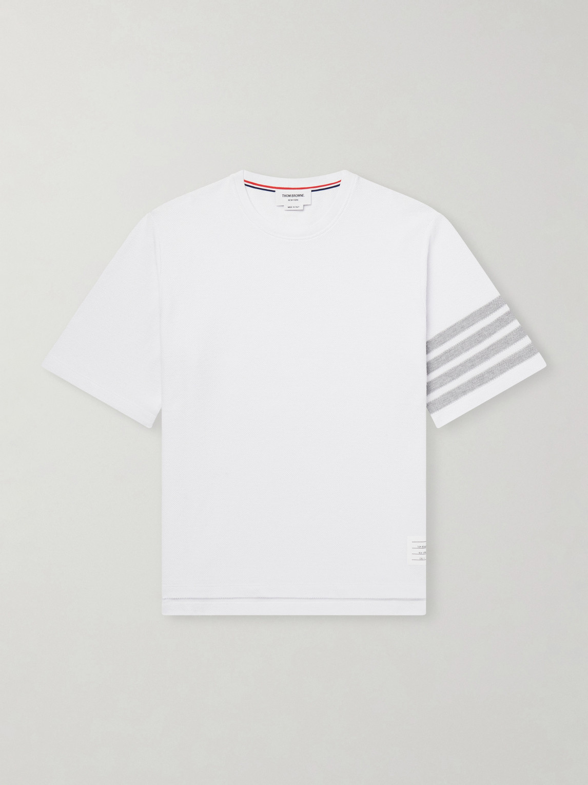 Thom Browne Striped Cotton-Piqué T-Shirt - Men
