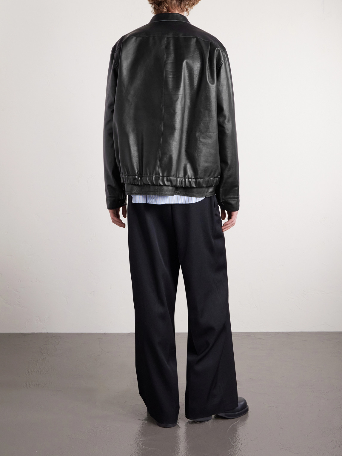  Sacai - Layered Leather Blouson Jacket - Men - Black - 2 
