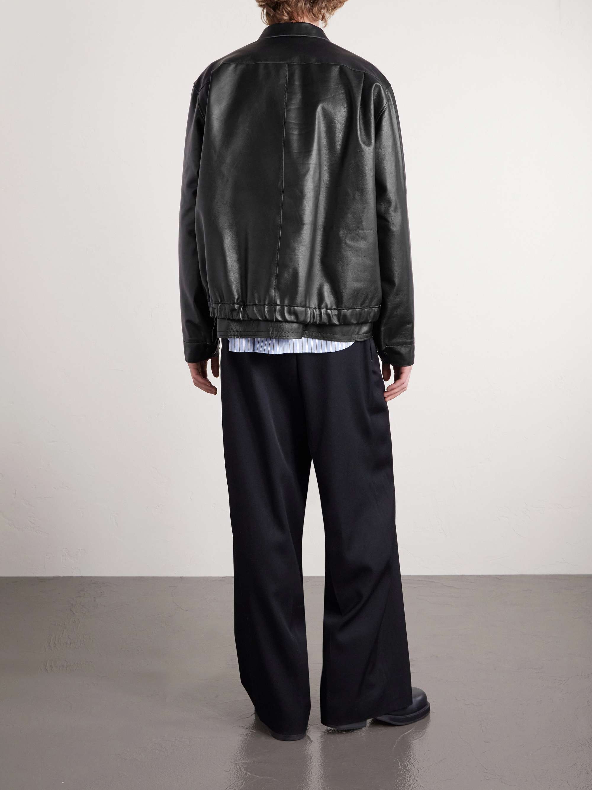 SACAI Layered Leather Blouson Jacket for Men | MR PORTER