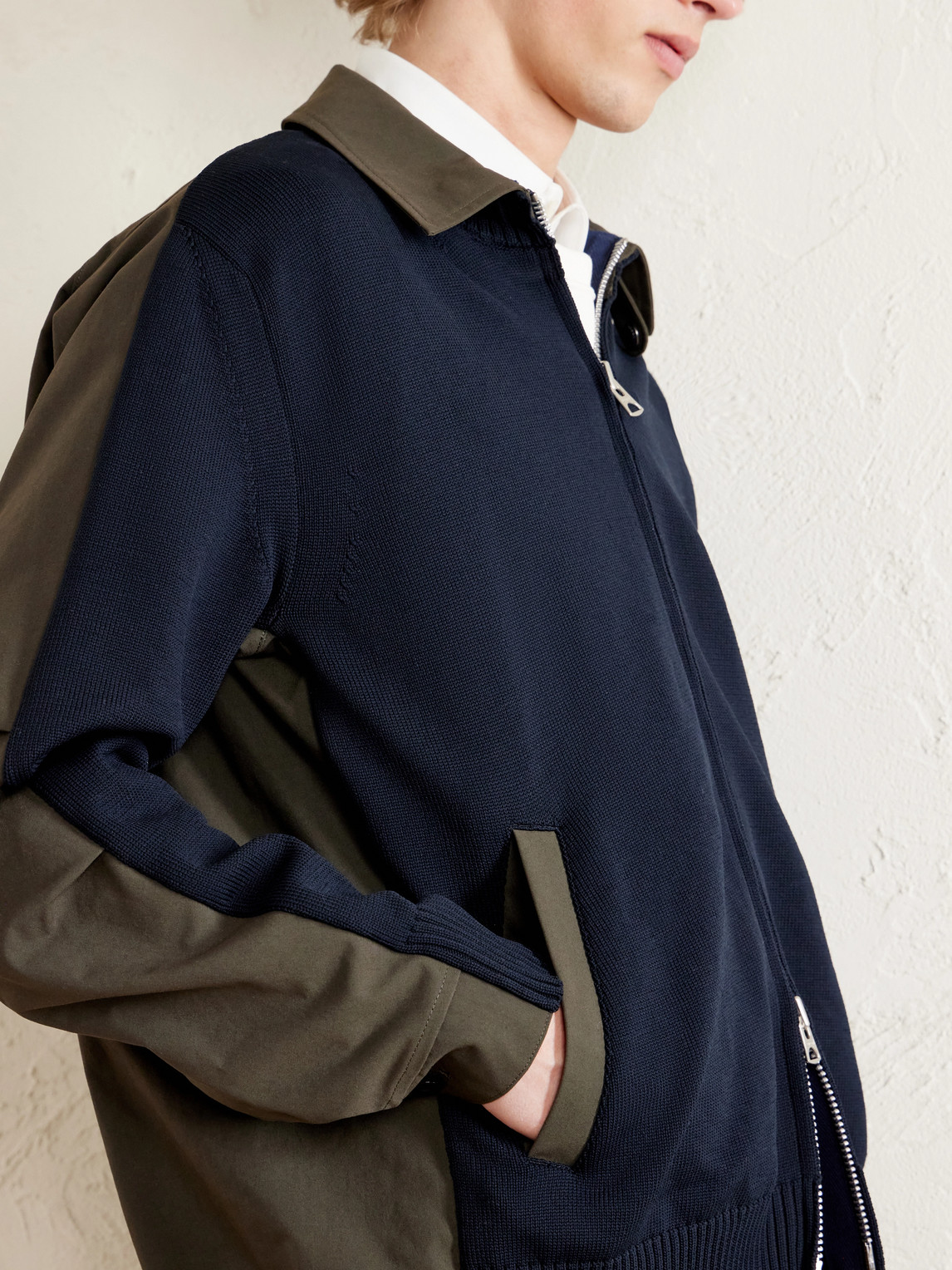 Sacai Knitted and Shell Jacket - Men | Thumbnail 5