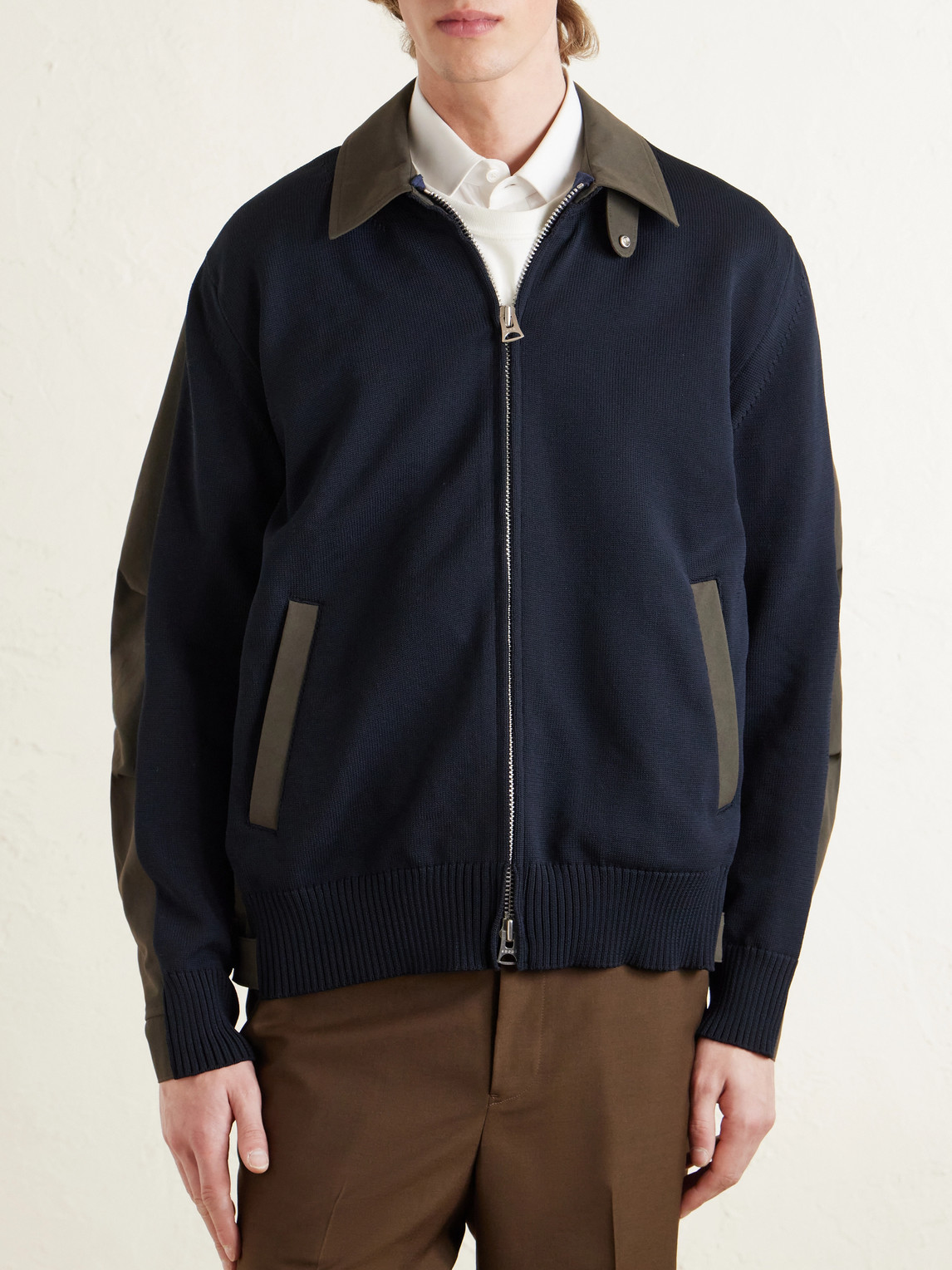 Sacai Knitted and Shell Jacket - Men | Thumbnail 3