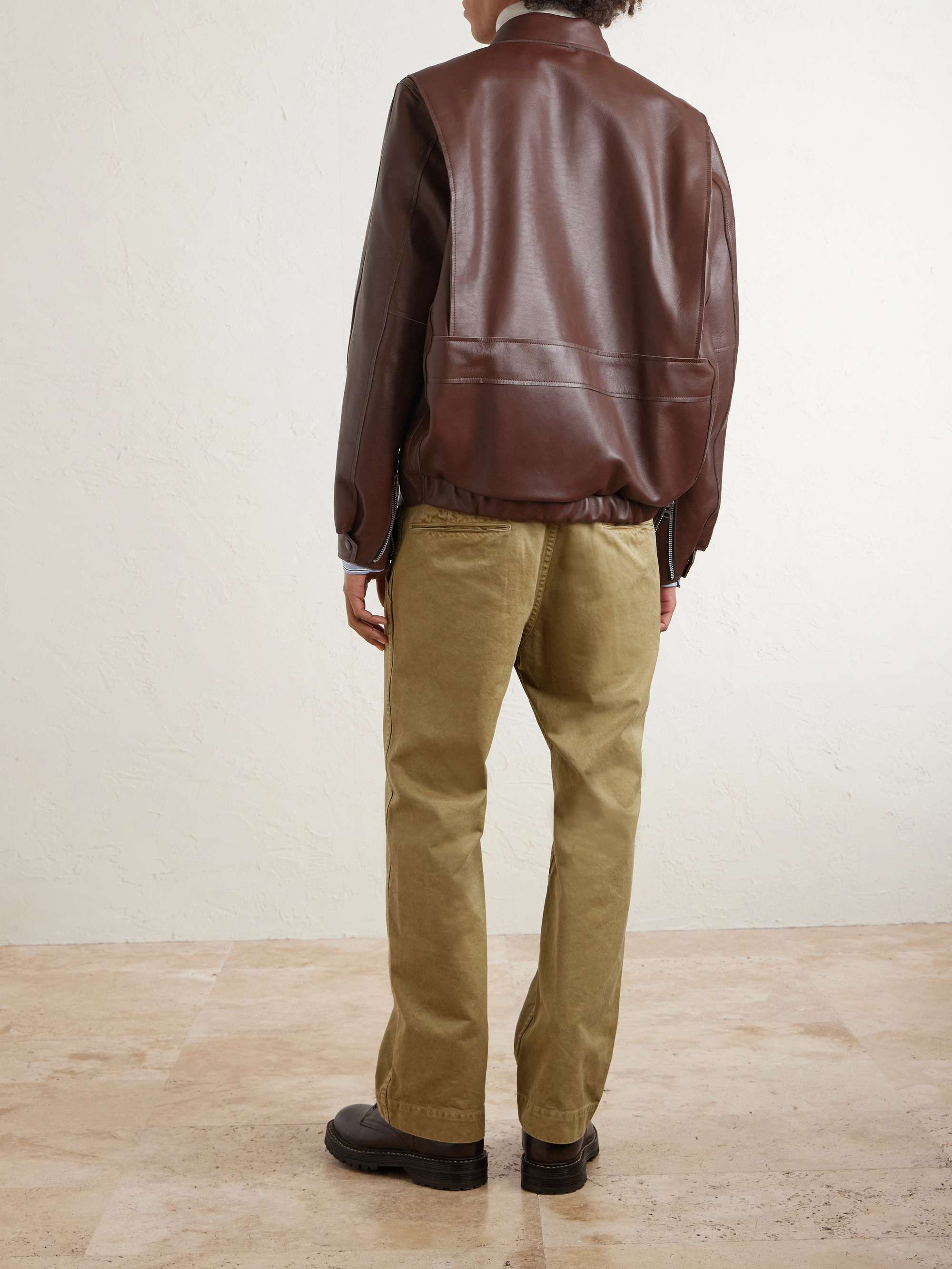 SACAI Leather Blouson Jacket for Men | MR PORTER