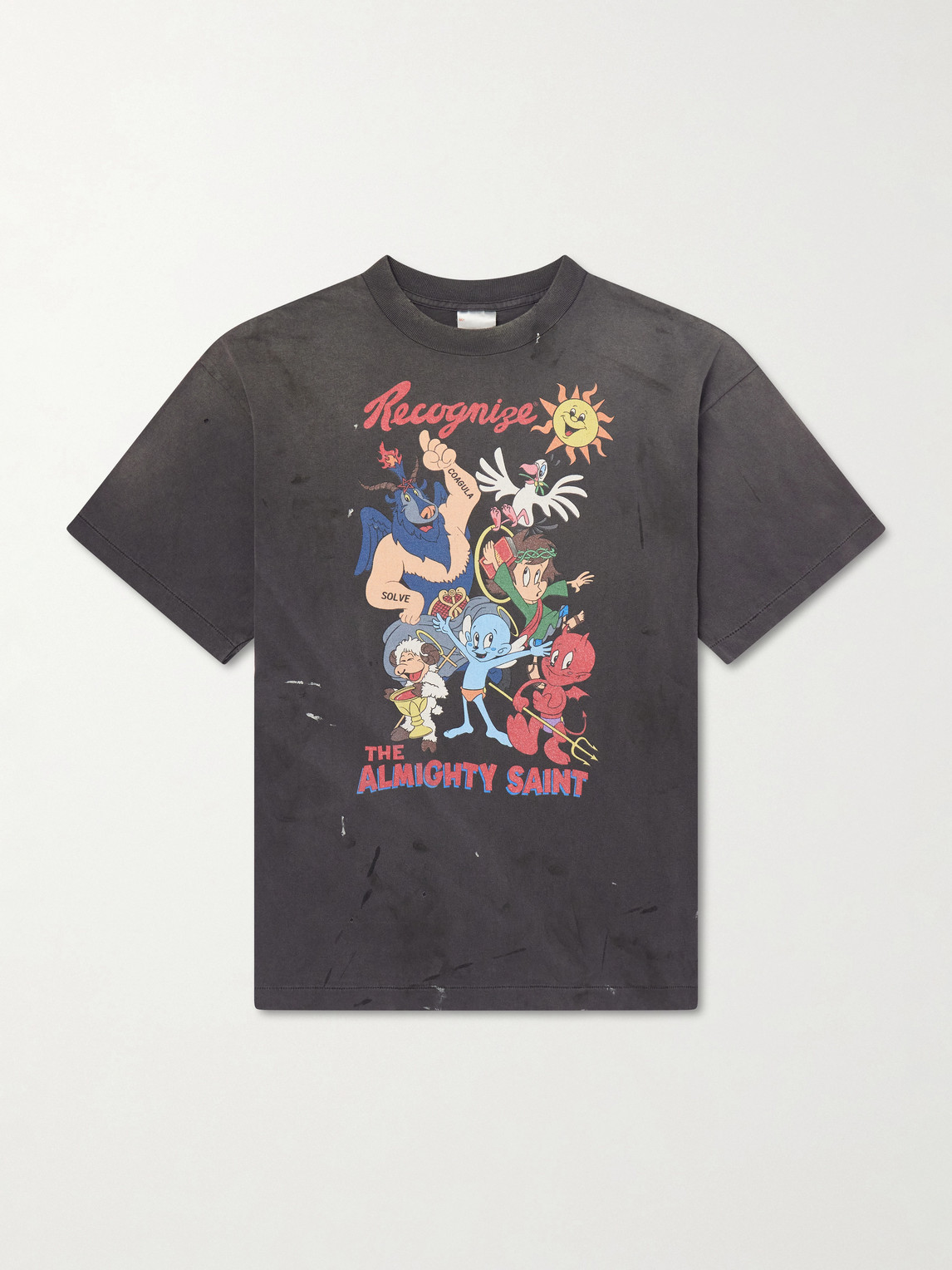 SAINT Mxxxxxx Paint-Splattered Printed Cotton-Jersey T-Shirt - Men